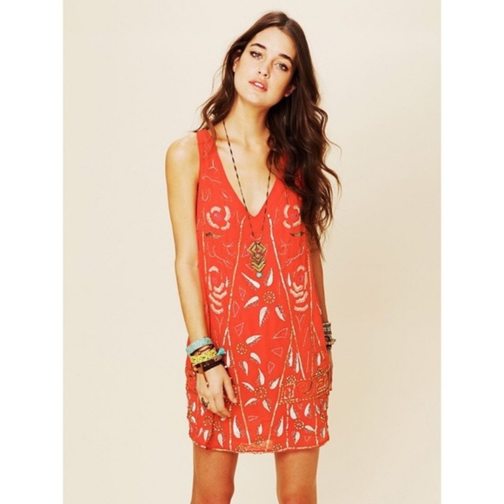 Free People Sequin Red Dress NWOT!